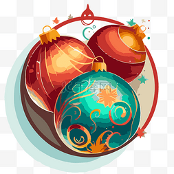 圆形背景上球的明亮圣诞装饰 向