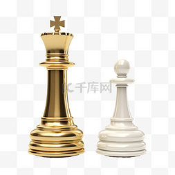 白色的棋子图片_3d 金色国王棋在讲台上和白色背景