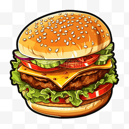 汉堡食品图片_汉堡食品贴纸 PNG