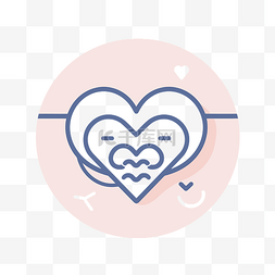 一颗心图片_显示一颗心的图标放置在两颗心之