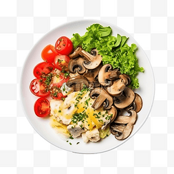 煮菜的厨师图片_煎蛋卷沙拉鸡蛋蘑菇芹菜