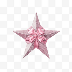 银色闪光球图片_圣诞星银色闪光搭配粉色星星3D渲