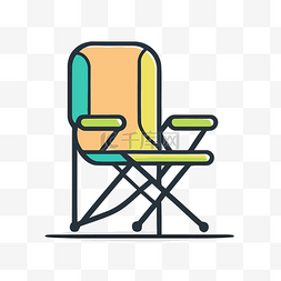 露营椅子图片_彩色椅子线图形 向量
