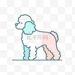 白色贵宾犬图片_水彩调色板中长发的贵宾犬 向量