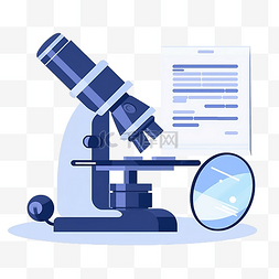 风格测试图片_最小风格的显微镜和报告插图