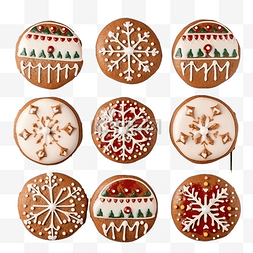 饼干球图片_用圣诞图形装饰的圣诞黄油饼干
