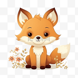 毛茸茸的狐狸图片_可爱的狐狸动物插画