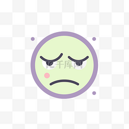 绿色悲伤的脸，带着愤怒的表情 