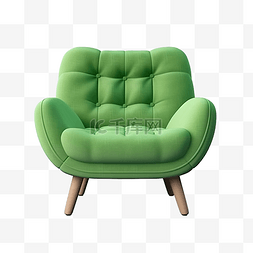 简单椅子图片_绿色沙发舒适椅子装饰