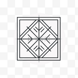 程式化几何设计符号的黑白方形图