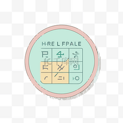 数学背景图片_带有名称 hel faae 的徽章到一个圆