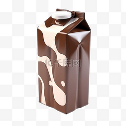 巧克力色背景图片_3d 渲染孤立的巧克力牛奶盒