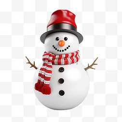 纽扣卡通图片_圣诞节戴着帽子的雪人