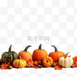 十一月背景图片_感恩节组合物，白色木桌上有南瓜