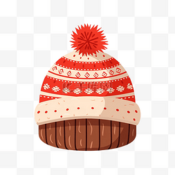 天气扁平矢量插画图片_Hygge 舒适的圣诞帽隔离