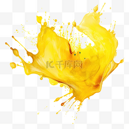 黄色飞溅的水图片_黄色泼水彩颜料