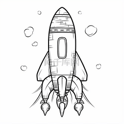 线条背景免费图片_可打印的火箭飞船着色页 鼓舞人