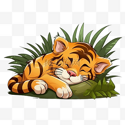冬天休班睡觉的图片_可爱的老虎活动睡觉