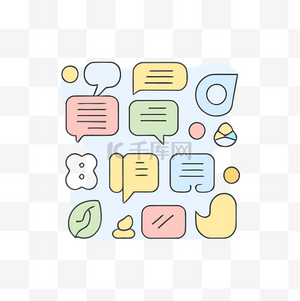 各种彩色气泡和可以写的单词的图标 向量素材图片免费下载-千库网