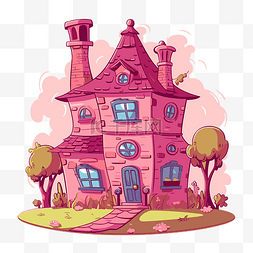 极简轻奢别墅图片_粉紅色的房子
