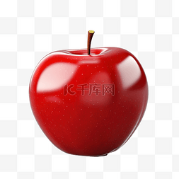 新鲜的红苹果图片_3d 渲染孤立的红苹果
