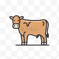 千牛店铺标志免费图片_平坦背景中长着棕色眼睛和牛标志