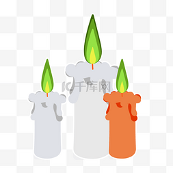 火焰蜡烛绿色万圣节