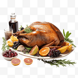 感恩节食物成分与火鸡特写