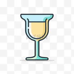 白色的玻璃杯图片_一杯带有饮料图标的酒 向量