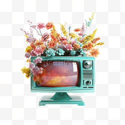 电视复古图片_3d 渲染电视对象