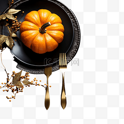 黑鸭菜单图片_感恩节或万圣节的场所设置，黑桌
