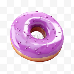 打倒卡路里图片_紫色甜甜圈 3d 插图