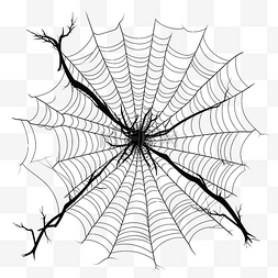 透明风格图片_万圣节装饰的蜘蛛网剪影