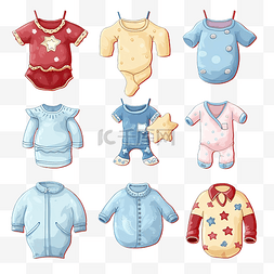 婴儿衣服系列的插图