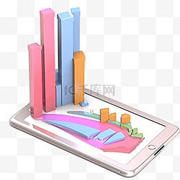 电话上企业财务增长报告的 3D 插