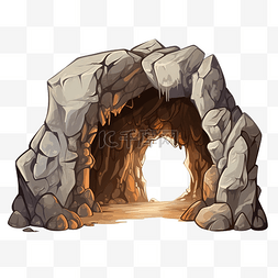 古老神秘图片_岩石洞穴png插图