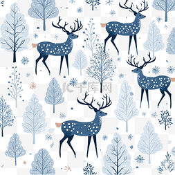 圣诞节卡通驯鹿图片_圣诞无缝图案与驯鹿和雪花