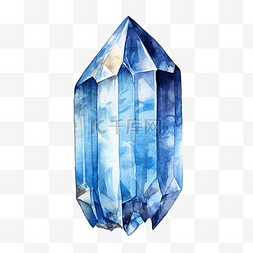 蓝宝石水晶的水彩插图