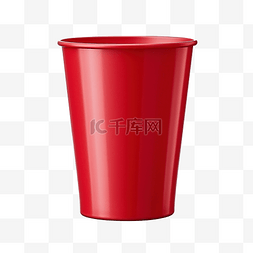 白色马克杯图片_空的红色塑料杯与模型的剪切路径