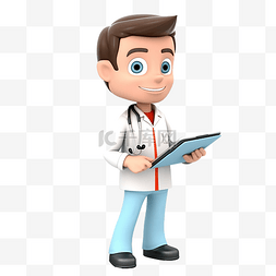 女士医疗专家图片_健康检查应用程序 3D 人物插图