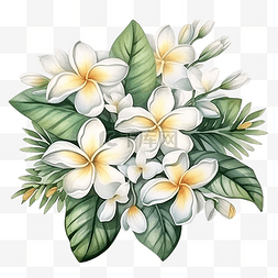 夏威夷热带无缝图片_异国情调背景花卉热带鸡蛋花插图