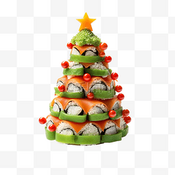 盘白图片_圣诞节概念的寿司