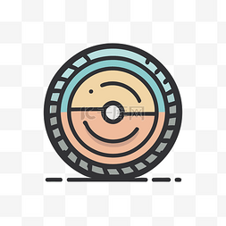卡通风格标志代表带有颜色 r 的轮