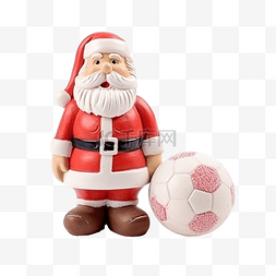 粘土圣诞老人和雪球冬季足球