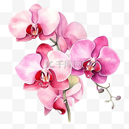 粉红色装饰背景图片_粉红色的兰花花水彩