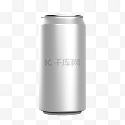 啤酒水滴图片_空白铝罐的 3d 插图