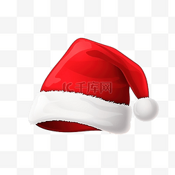 服装配件装饰图片_平红色圣诞老人帽子圣诞老人服装