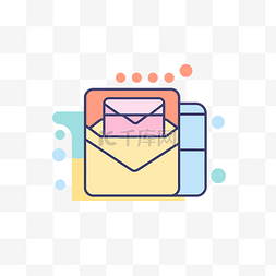 电子邮件收件箱图片_线条艺术中的电子邮件图标 向量