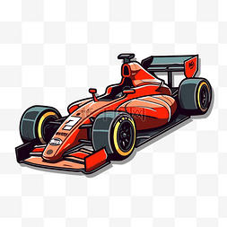 卡通方程式赛车图片_漂亮的红色图形方程式赛车 向量