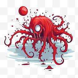大屠杀剪贴画卡通描绘了一只章鱼